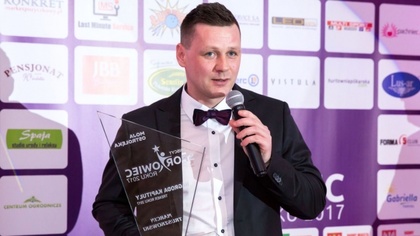 Ostrów Mazowiecka - Marcin Truszkowski podczas gali Sportowiec Roku 2017 w regio