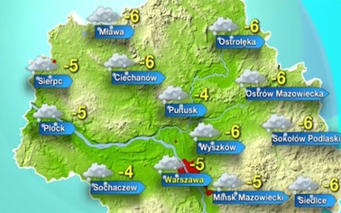 Ostrów Mazowiecka - W czwartek mróz na całym Mazowszu, będzie pochmurno i śnieżn