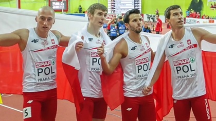 Ostrów Mazowiecka - Polska sztafeta mężczyzn 4x400 metrów zdobyła złoty medal Ha
