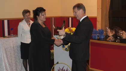 Ostrów Mazowiecka - Delegacja samorządowa gminy Ostrów Mazowiecka, na czele z wó