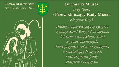 Ostrów Mazowiecka - Burmistrz Miasta Jerzy Bauer i Przewodniczący Rady Miasta Zb