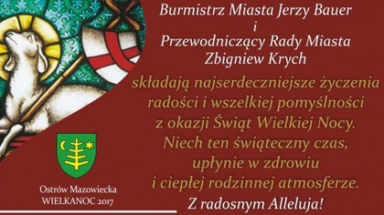 Ostrów Mazowiecka - Burmistrz miasta Jerzy Bauer i przewodniczący rady miasta Zb